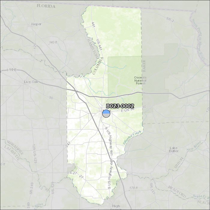 Columbia County Air Monitoring Map