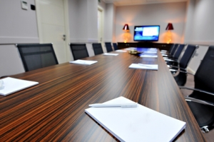 Conference Table with TV on the end