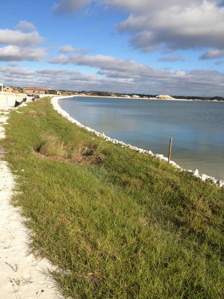 image of the edge of mine pit lake