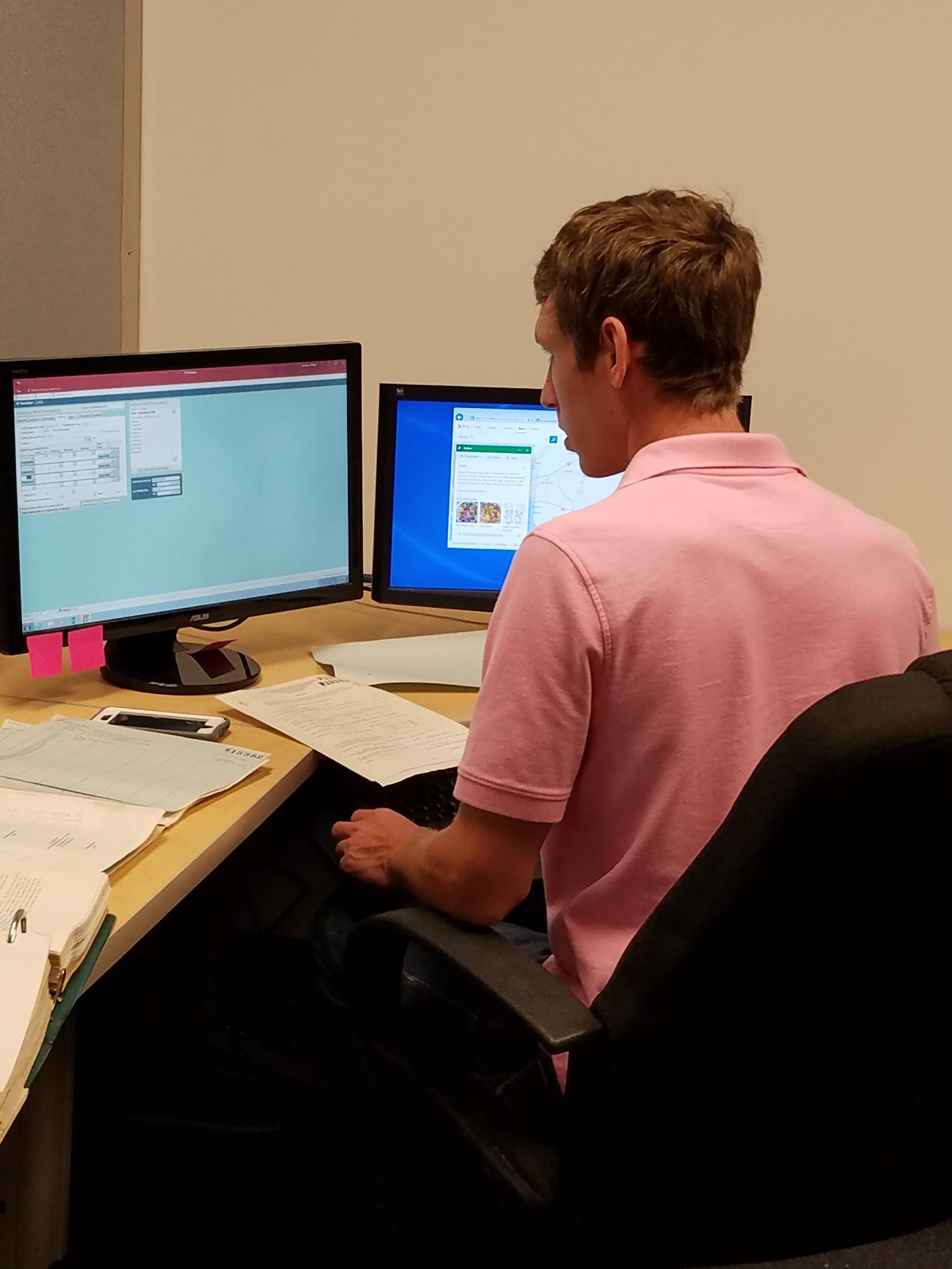 An intern working on a project for the DEP Florida Geological Survey