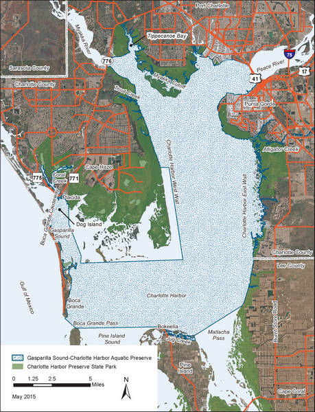 In-house graphic - map of Gasparilla Sound-Charlotte Harbor Aquatic Preserve