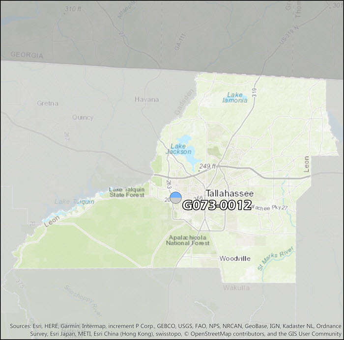 Leon County Air Monitoring Map