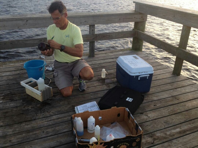 Volunteers taking samples for quality monitoring program 