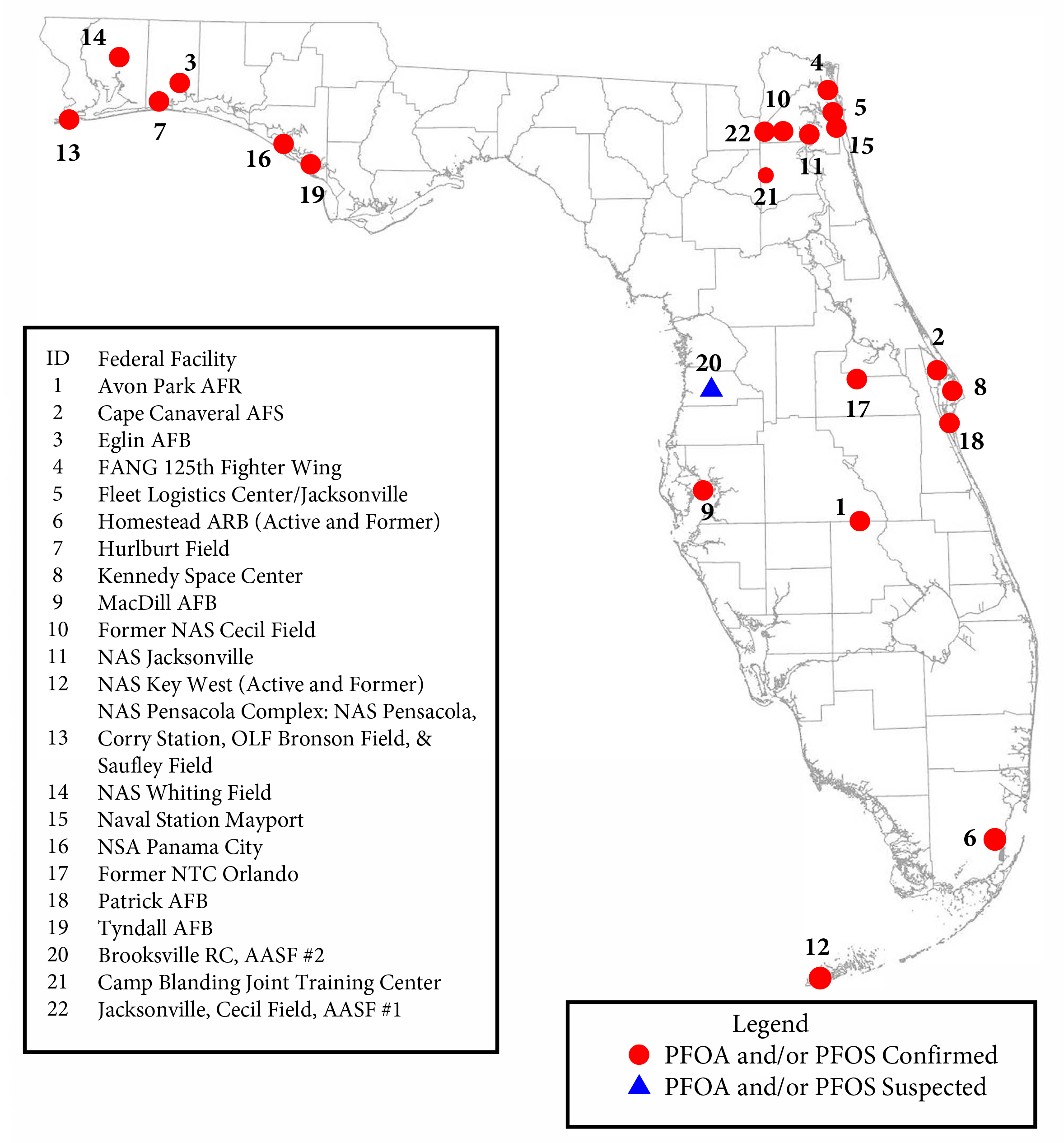 PFAS Federal Facilities Map 08-2024