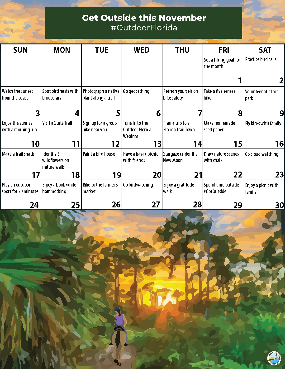 November 2024 activity month calendar