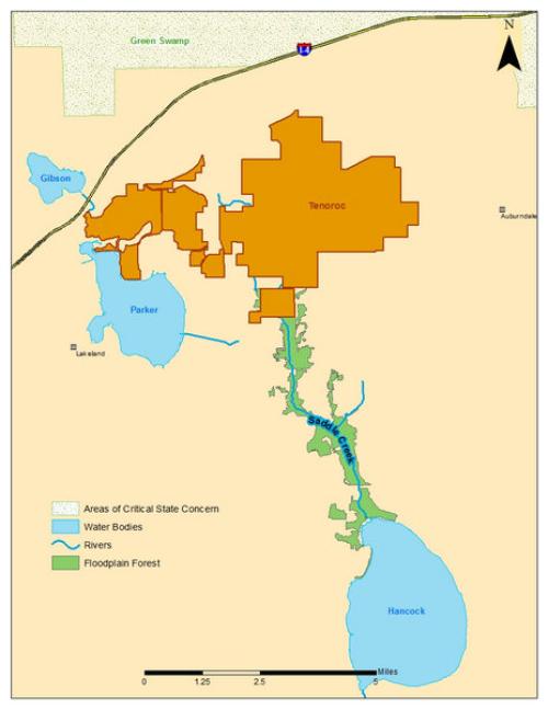 map of the Tenoroc Saddle Creek Restoration Project
